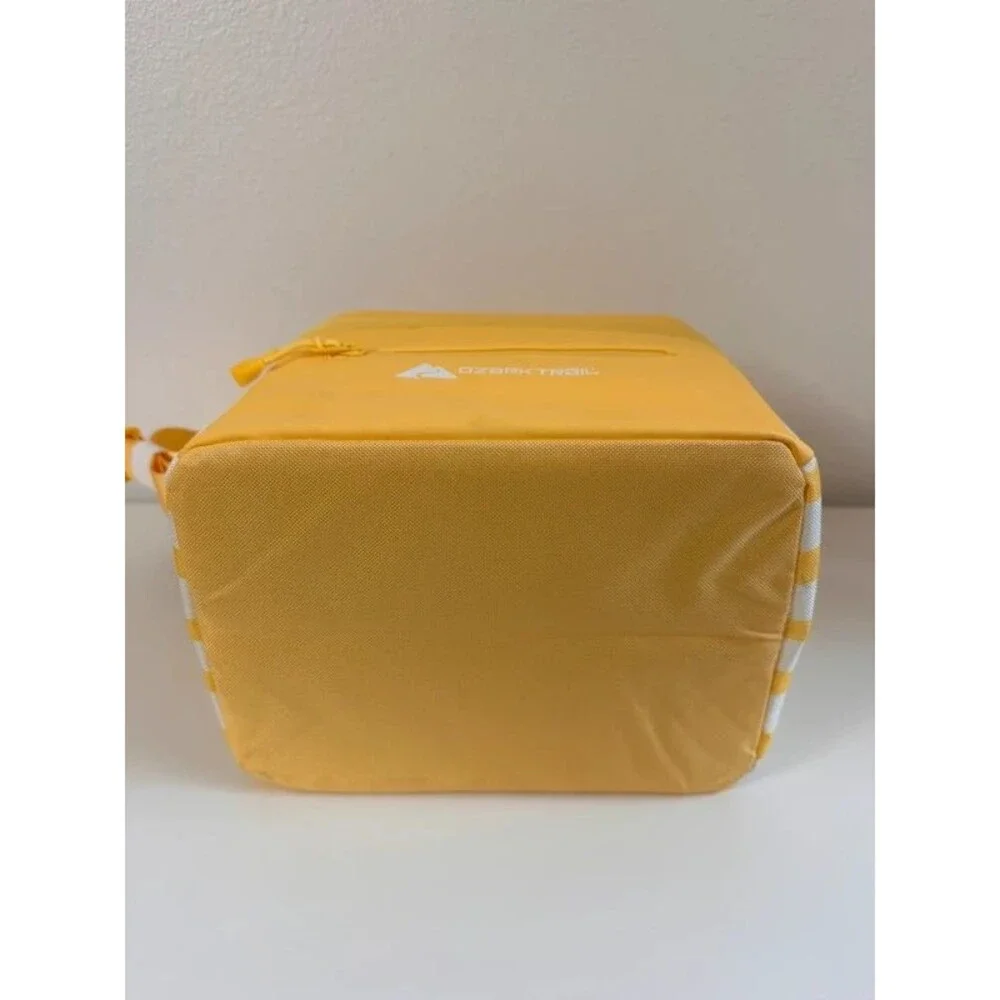 Ozark Trail 6-Can Soft-Sided Cooler Canary Yellow & White Stripe